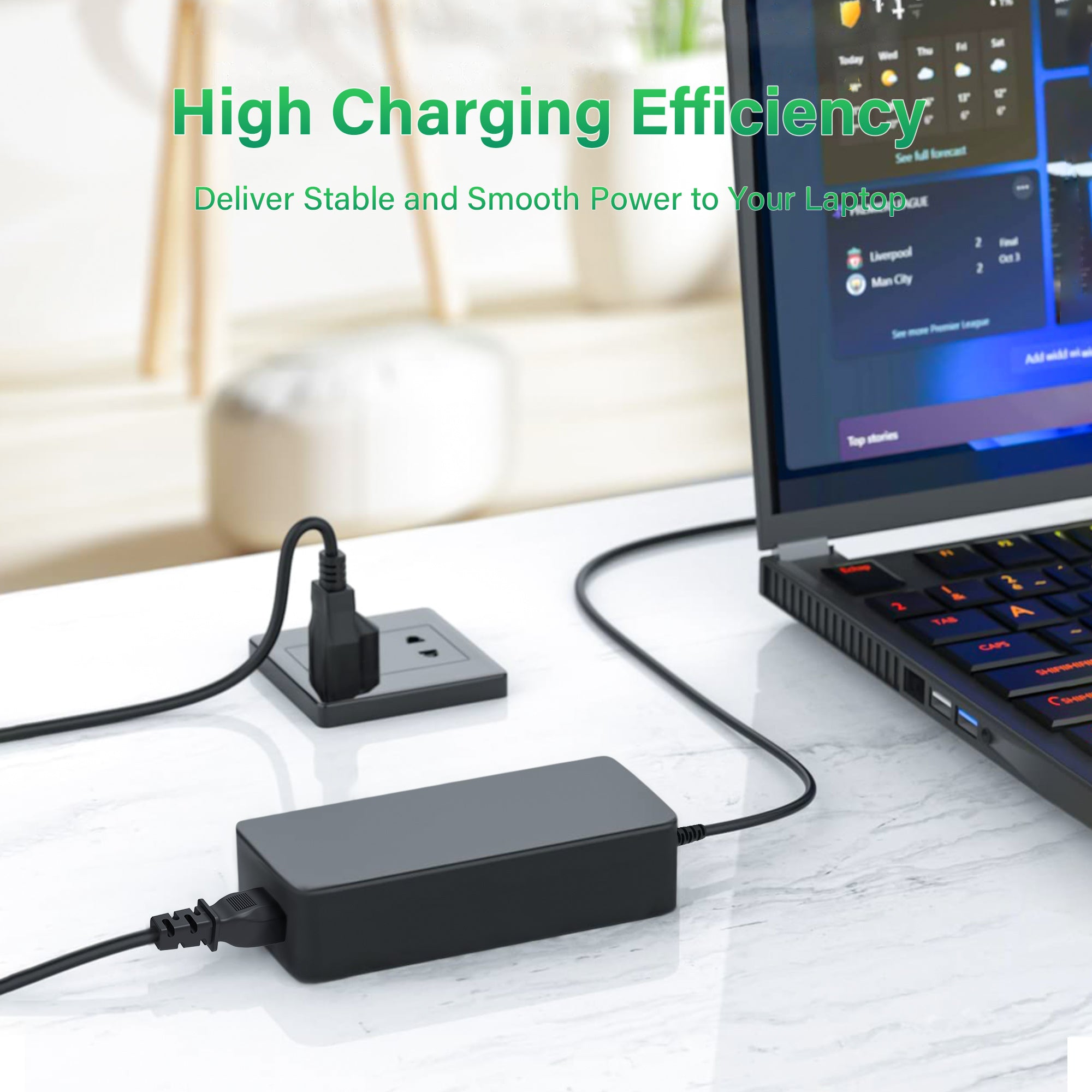 AbleGrid 120W 19V 6.32A AC Adapter Charger Compatible with ASUS ROG Strix XG49VQ 49In Monitor Power