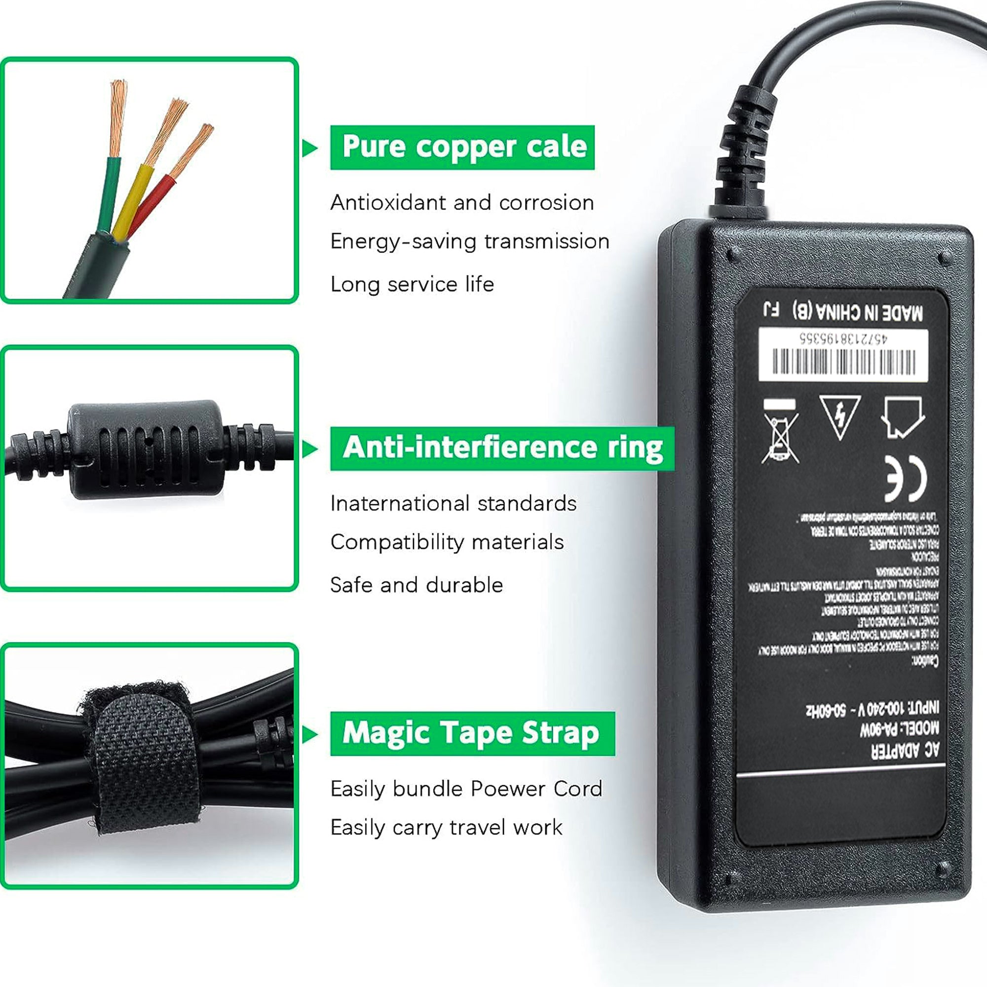 AbleGrid 100W AC/DC Adapter Compatible with Fujitsu LifeBook E733 E743 E753 E753 E753/G SPFC-E753-001 E743 E743/G SPFC-E743-001 E733 E733/G SPFC-E733-002 Laptop Notebook PC Battery Charger