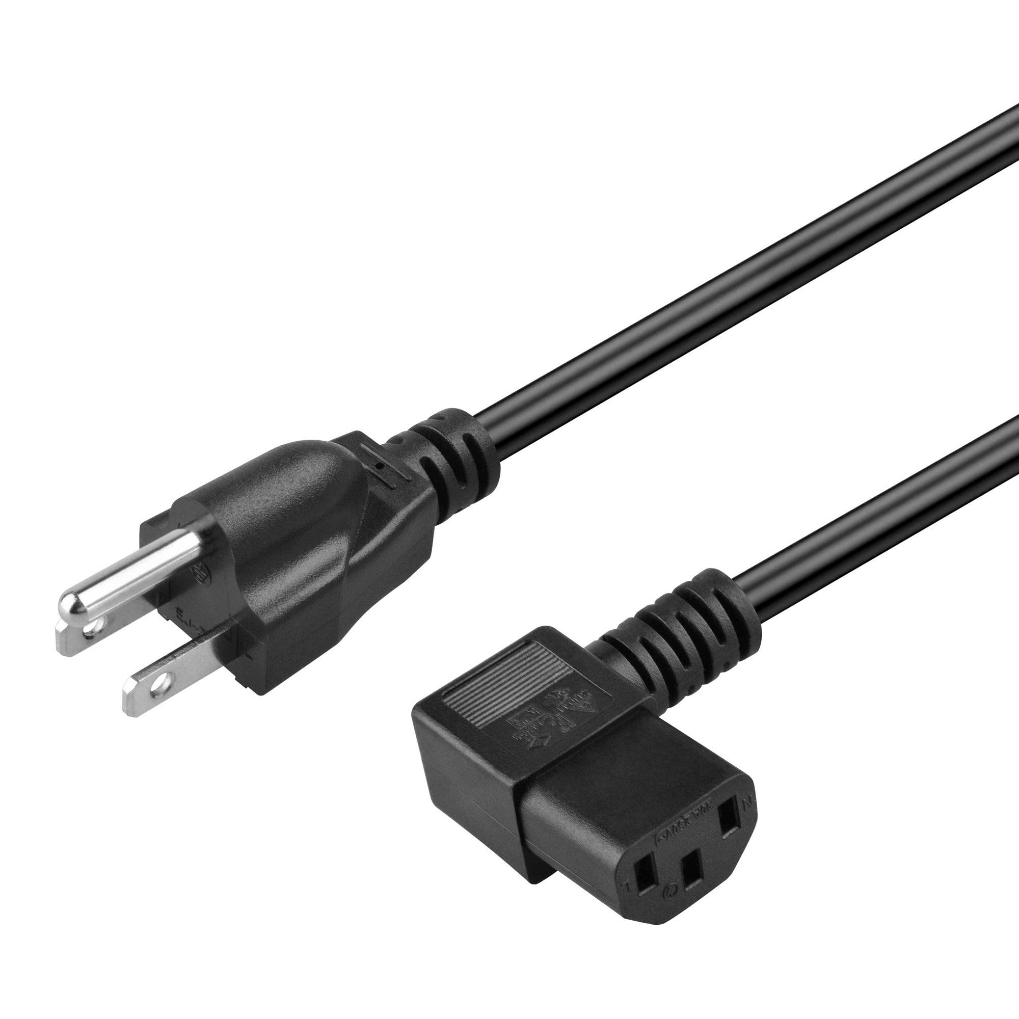 AbleGrid UL 6FT RIGHT ANGLE COMPUTER AC POWER CORD Cable Compatible with HP DELL ACER DESKTOP PC PSU