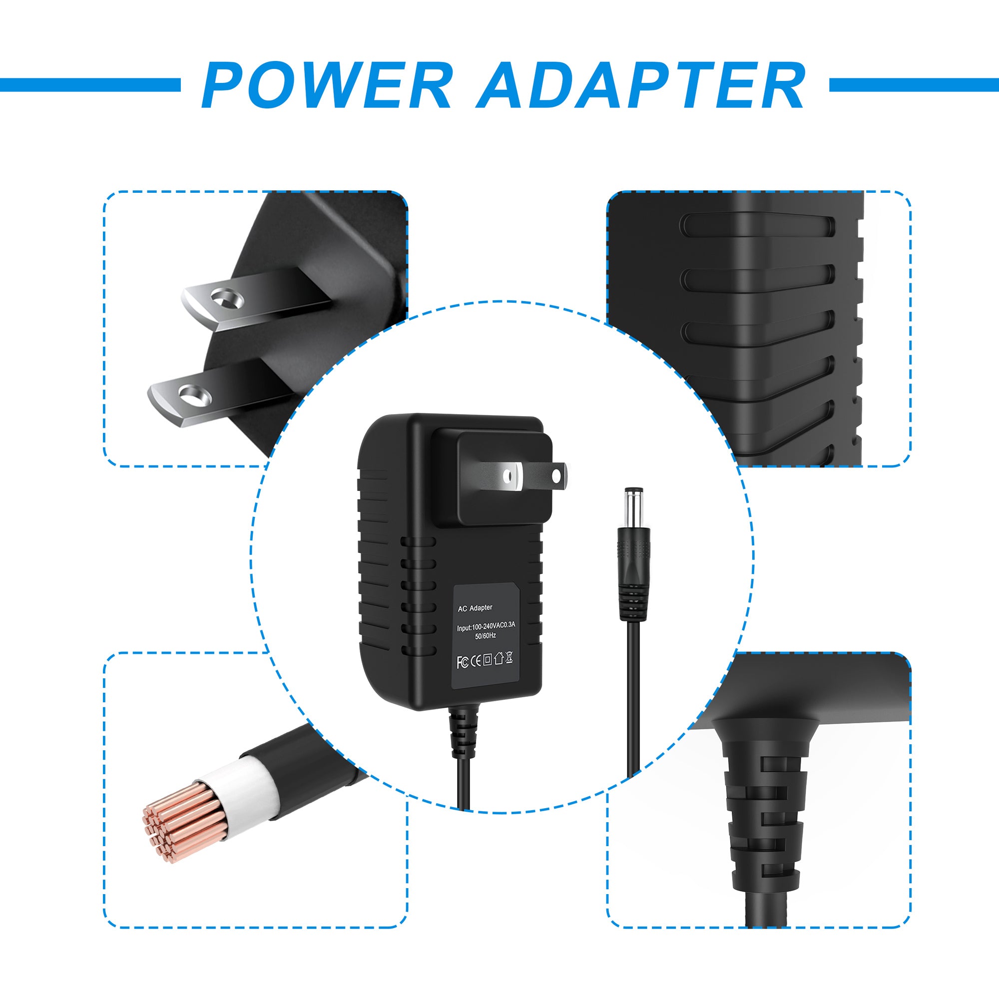 AbleGrid AC Adapter Compatible with Aputure V-Screen VS-1 VS-2 VS-3 7 IPS LCD Monitor Power Supply