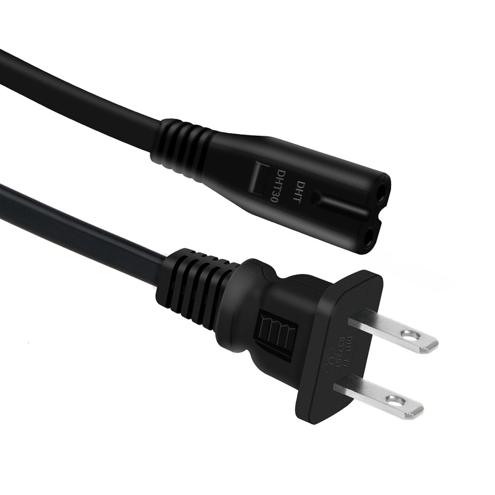 AbleGrid 6ft/1.8m UL Listed 2-Prong 2 Port 8 Type End US AC Power Cord Outlet Socket Plug Cable Compatible with ASUS Eee PC Toshiba Laptop Notebook Technics Panasonic Sony JVC BDP-BX1 BLU-RAY DVD PLAYER Epson CX4800 CX5000 C120 R280 CX7400