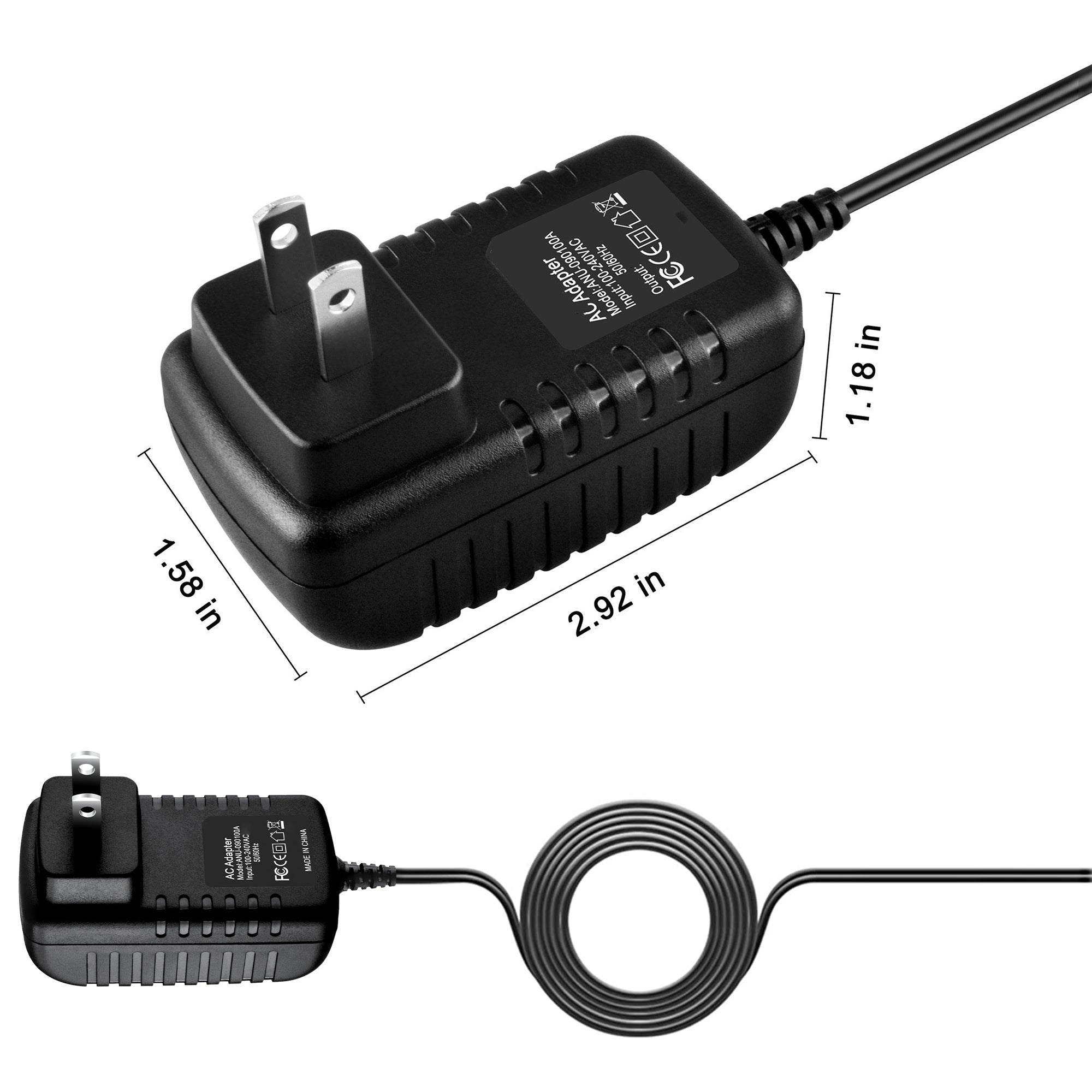 AbleGrid 10W High 5V 2A AC DC Adapter Power Supply Charger Compatible with Raspberry Pi B B+ Cord PSU