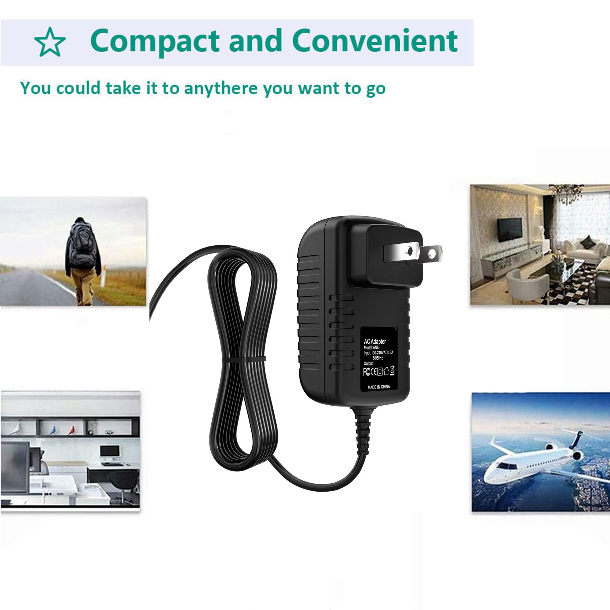 AbleGrid 10W Charger Power Adapter Cord Compatible with KINDLE FIRE TABLET B0085ZFHNW Mains