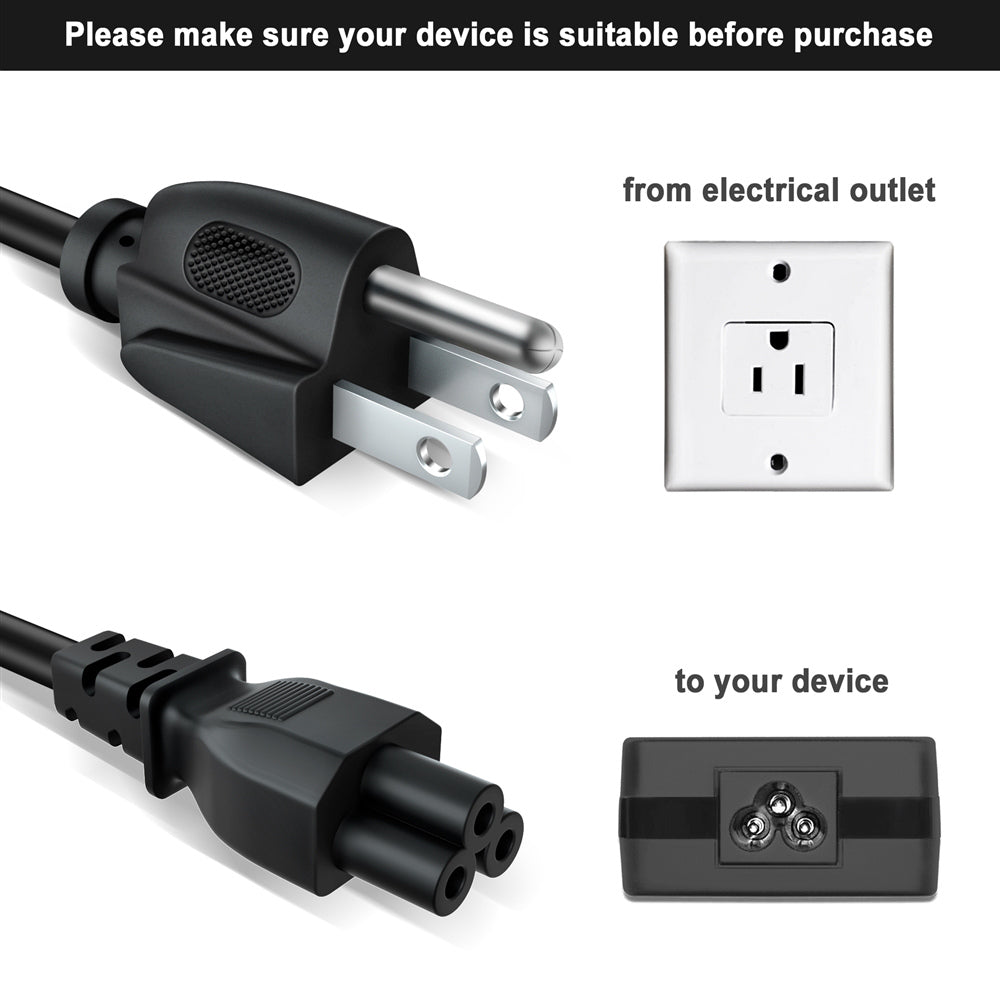 AbleGrid UL 6ft AC Power Cord Compatible with Epson WorkForce WF-7720 wide-format AIO Printer cable