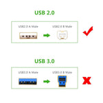 AbleGrid USB CABLE Cord Compatible with EPSON PRINTER WF-2660 WF-3530 WF-3620 WF-3640 WF-7510 WF-7520